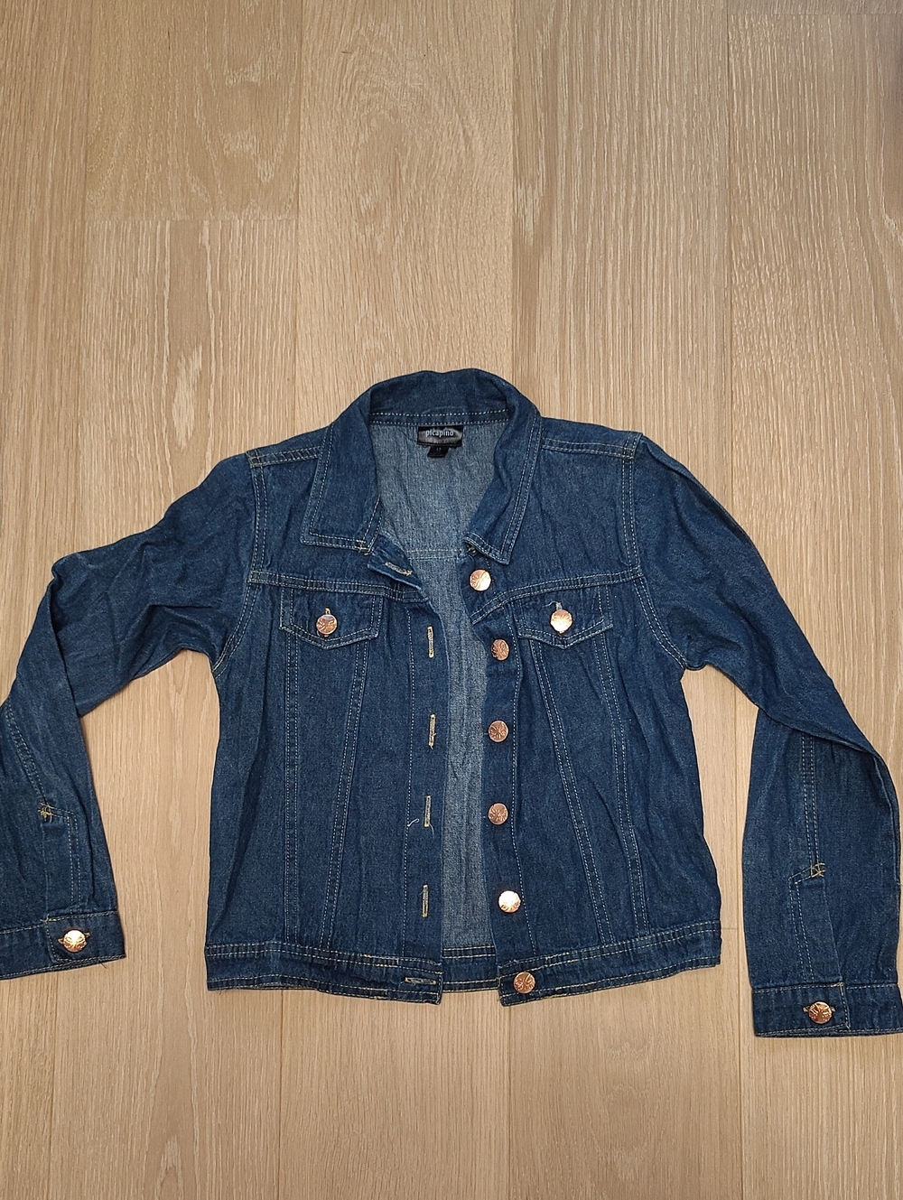 Kids Dark Blue Denim Jacket with Button Front